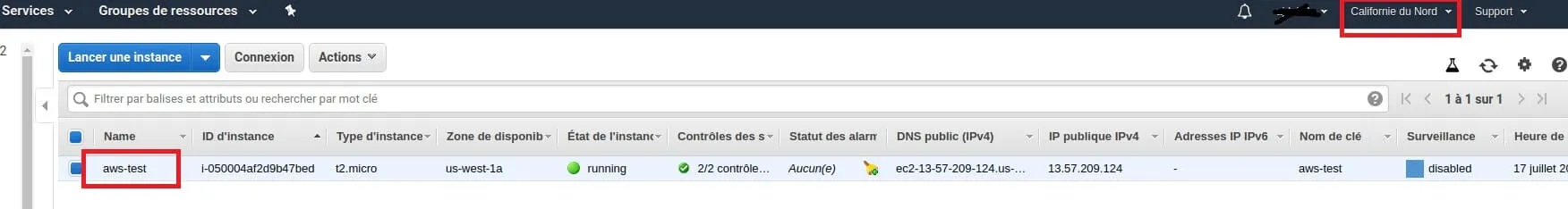 Vérification de l'instance EC2 créée par Docker Machine