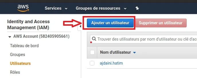 nouveau utilisateur AWS