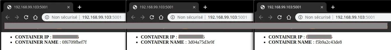 test de l'équilibreur de charge de Docker Swarm