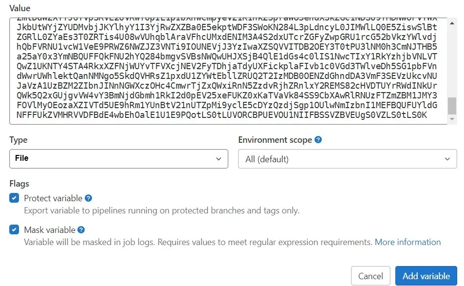 gitlab ci ssh key var