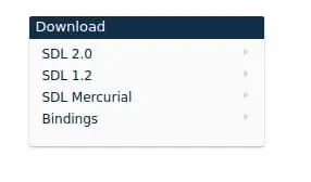 Partie téléchargement du site web officiel de la bibliothèque SDL